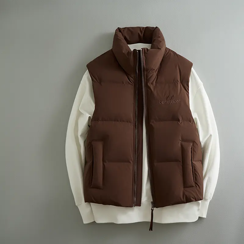 ZD custom embroidery sleeveless puffer jacket