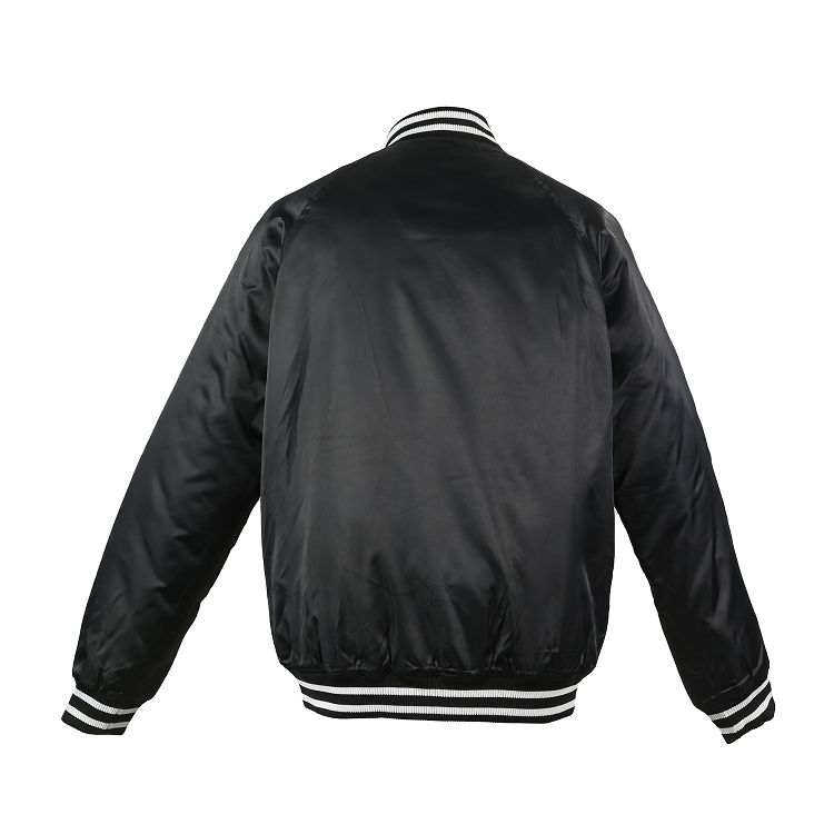 ZD Embroidery Satin Bomber Jackets Mens Letterman Jacket