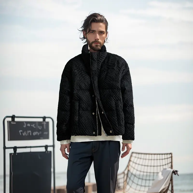 ZD stand collar down puffer jacket mens