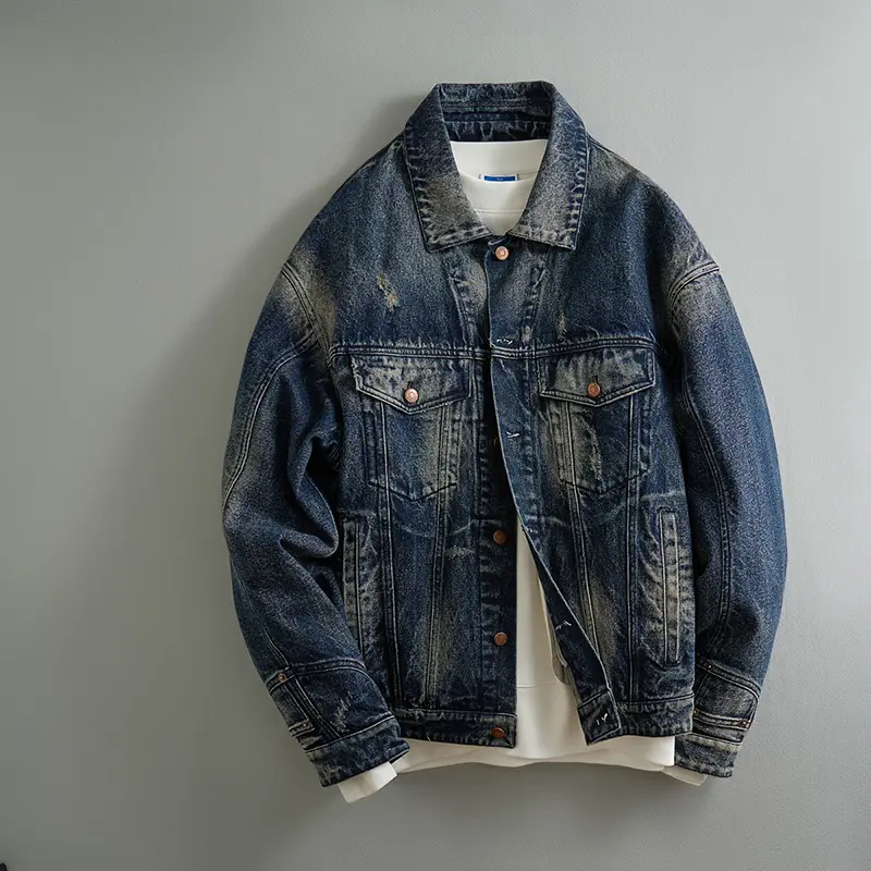 ZD custom padded blue denim jacket