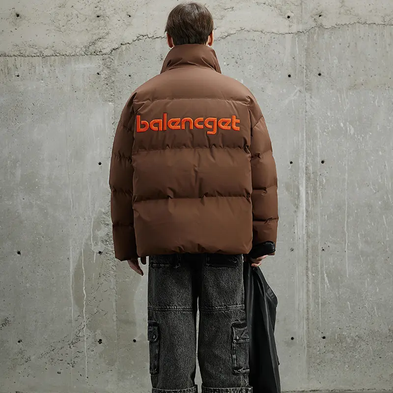 ZD embroidery logo mens winter puffer jacket