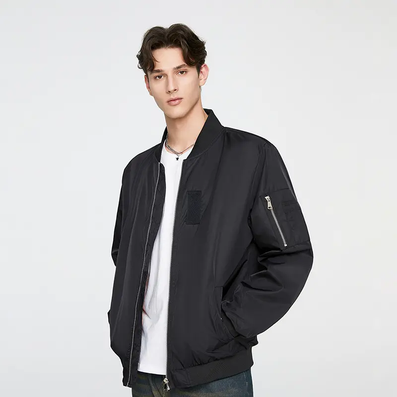 Black Pilot Flight Jacket Mens.jpg