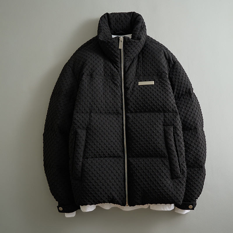 ZD Men's Puffer Down Winter Streetwear Quilted Jacket