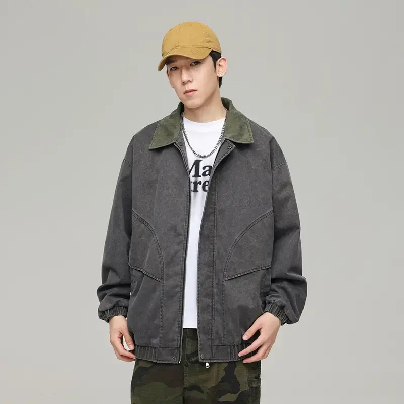 contrast collar casual oversized bomber jacket.jpg