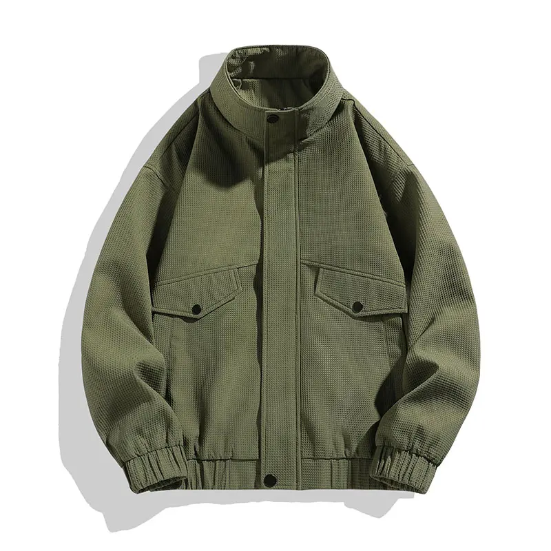 ZD stand collar vintage bomber jacket