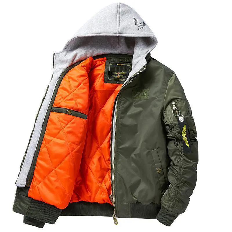 ZD detachable hooded oversized bomber jacket