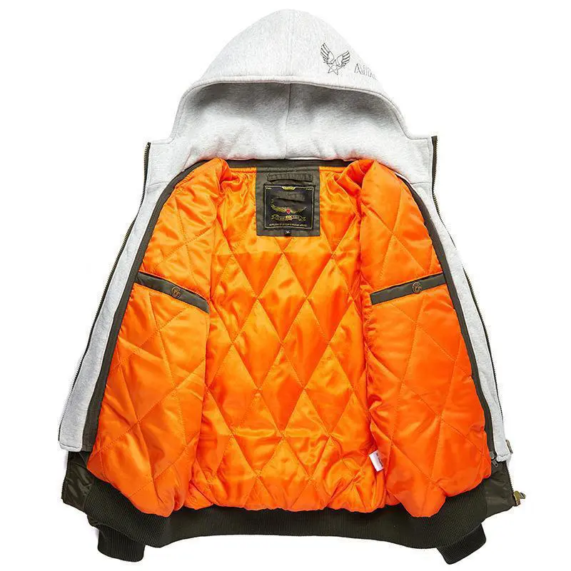 ZD detachable hooded oversized bomber jacket