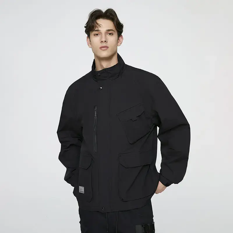 Contrasting Color Green Bomber Jacket.jpg