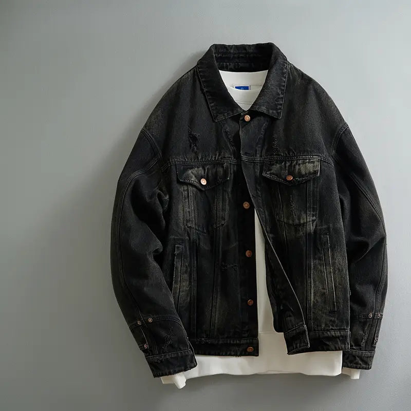 ZD custom padded blue denim jacket